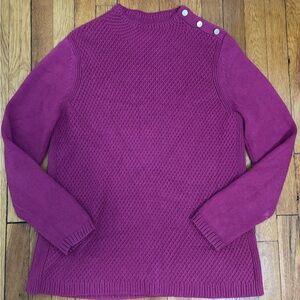 Talbots Magenta Sweater with Button Detail